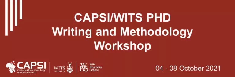 2021 CAPSI/WITS PHD Writing and Methodology Workshop