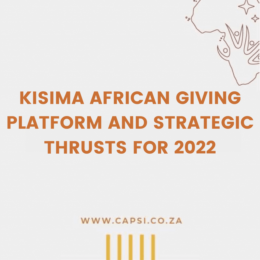 Kisima African Giving Platform and strategic thrusts for 2022