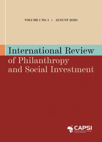 IRPSI 1-1 cover International Review on Philanthropy & Social Investment
